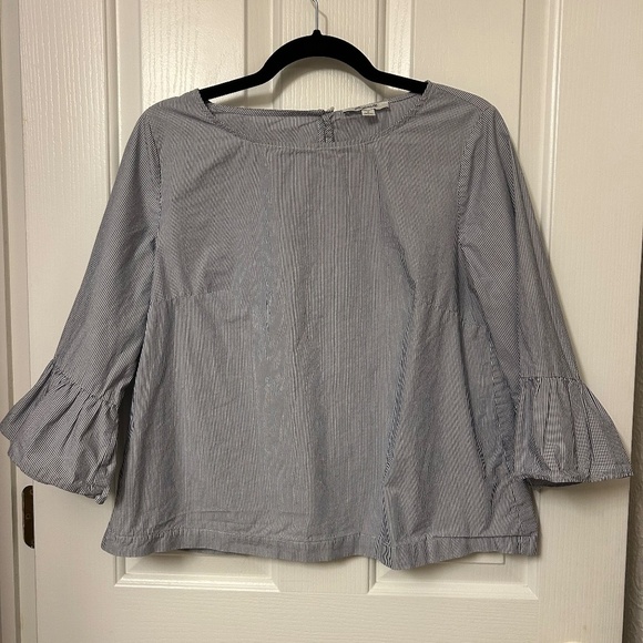 Madewell Striped Bell Sleeve Top Size Medium - Picture 2 of 7
